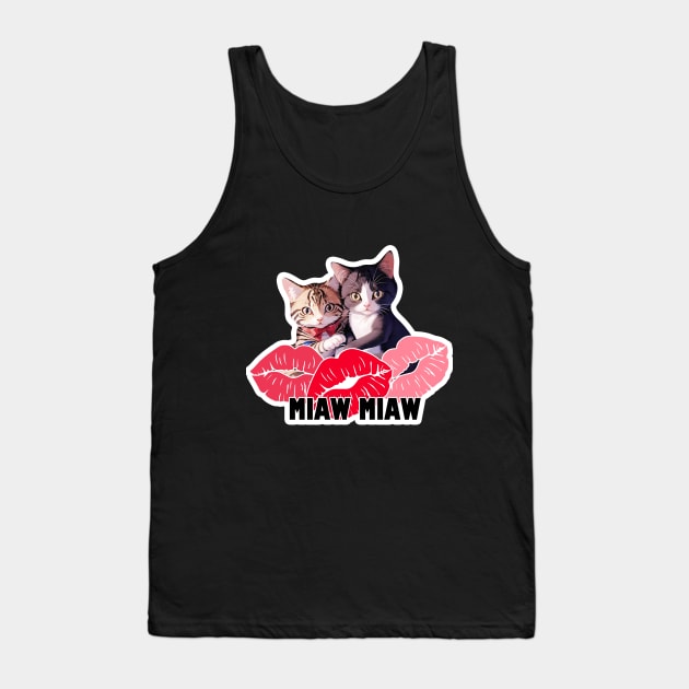 Cat Miaw,lovely cat, cute cat Tank Top by LycheeDesign